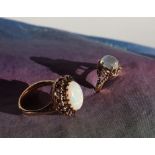 A 9ct gold sapphire and opal dress ring,