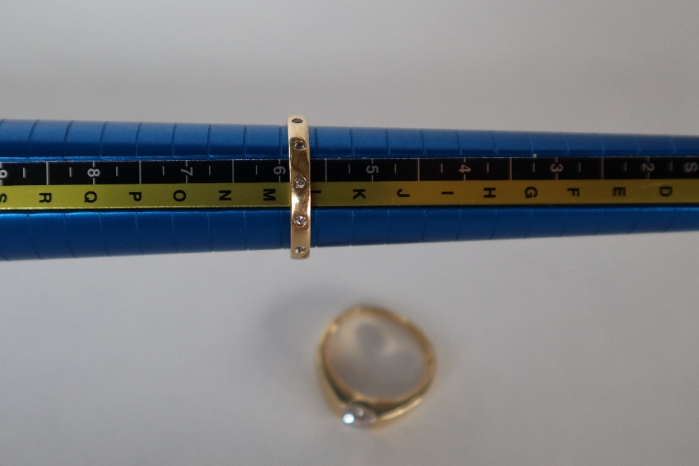 A 14ct gold ring with a princess cut Cubic Zirconium, size L, - Bild 6 aus 7