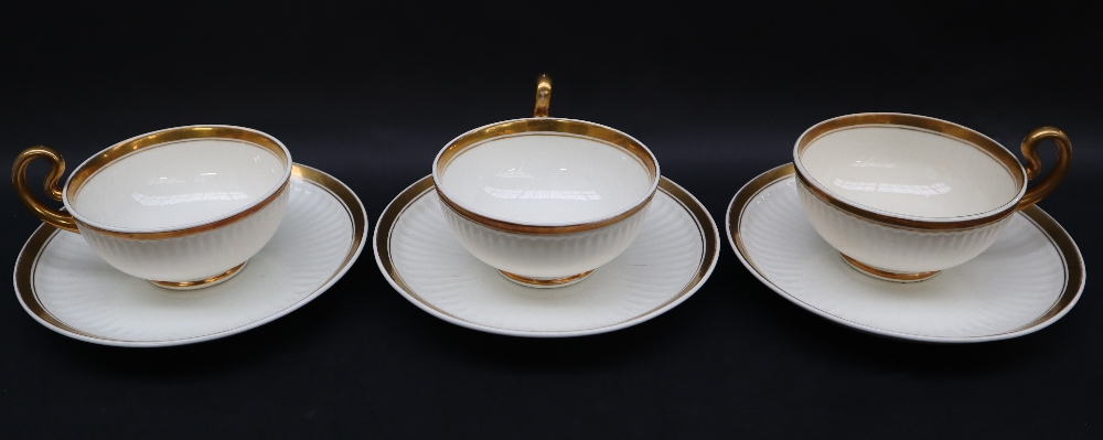 A set of three Swansea porcelain Paris flute pattern tea cups and saucers together with a matching - Image 6 of 10