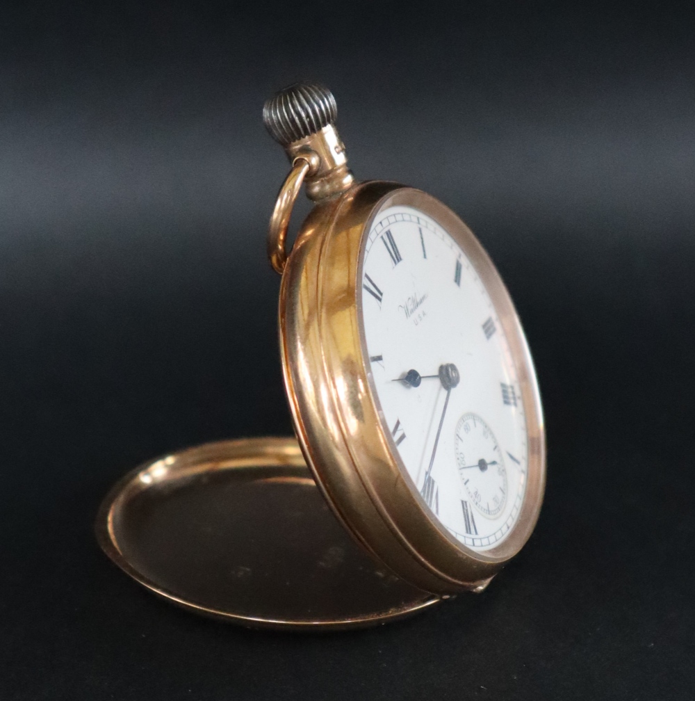 A 9ct gold Waltham open faced pocket watch, - Image 2 of 3