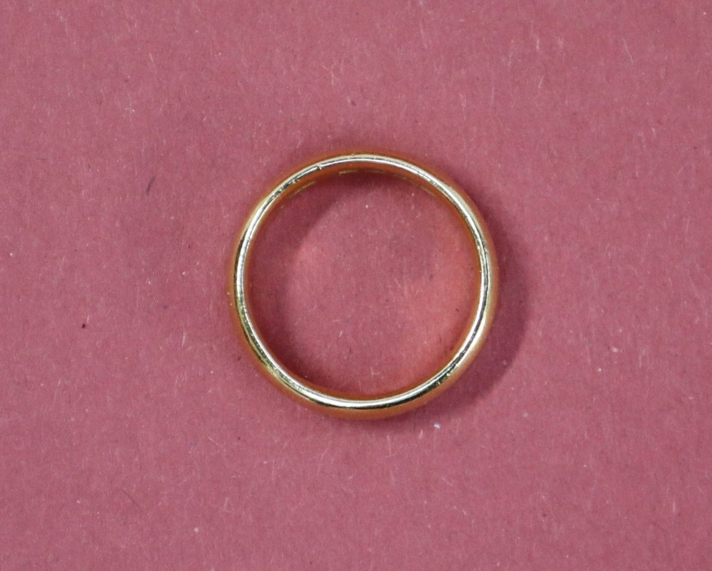 A 22ct yellow gold wedding band, size L, approximately 6. - Image 2 of 2