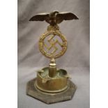 A WWII Third Reich radiator cap or staff mount,