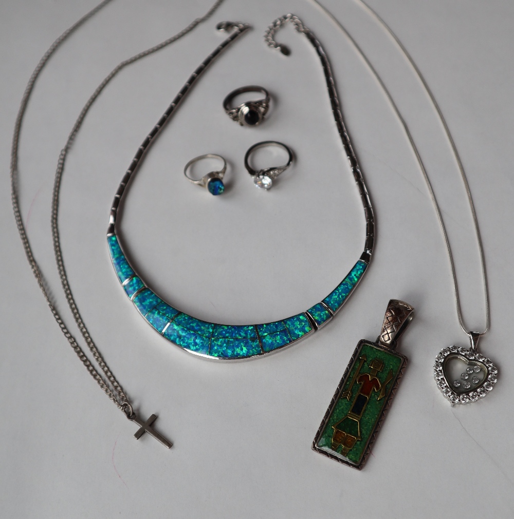 Assorted costume jewellery including necklaces, pendant,