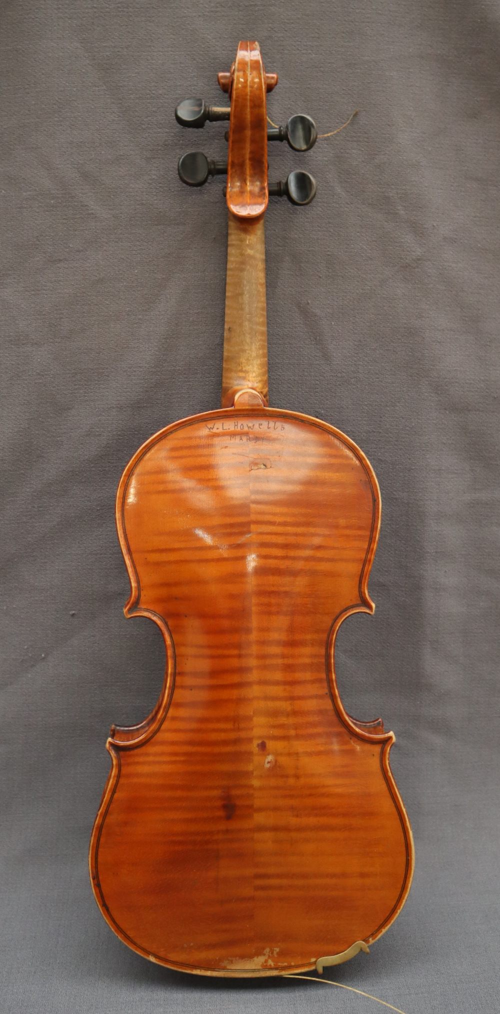 A three quarter size violin, with a two piece back and ebony stringing, bears a label El Tesoro, - Image 5 of 15