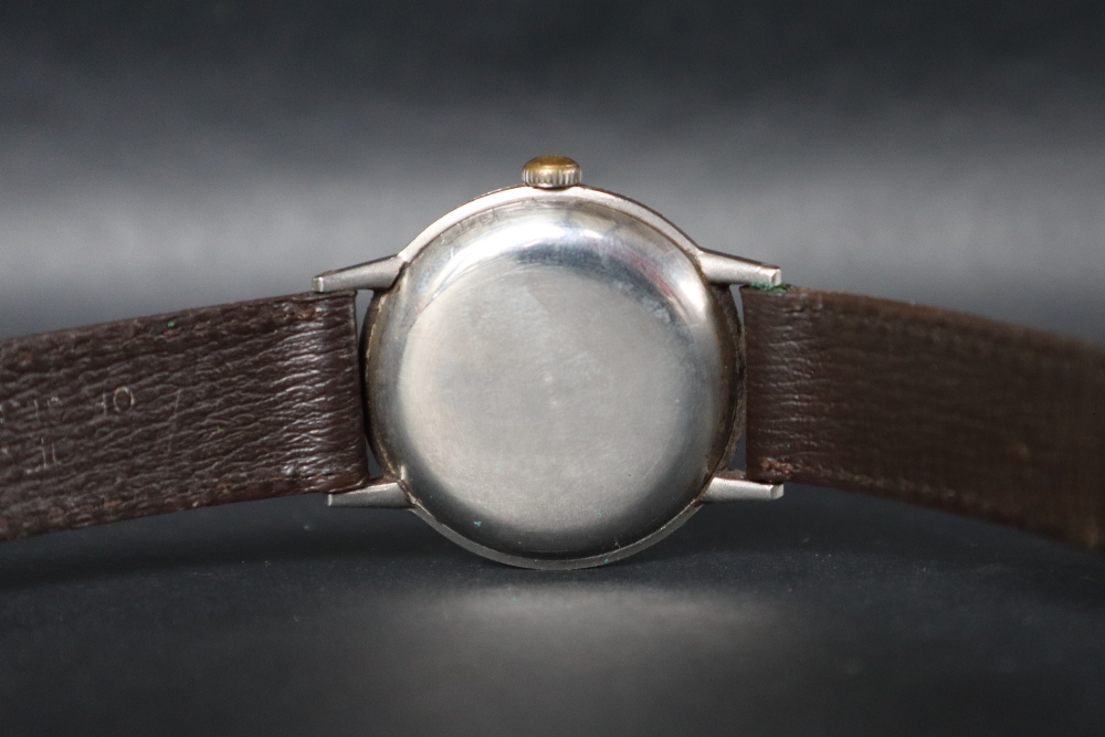 A mid-20th century Omega wristwatch, the silvered dial with Arabic numerals and dot markers, - Image 3 of 6