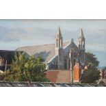 Mark Samuel Church Pontcanna Oil on board 56 x 36cm ***Artists resale rights may apply to this