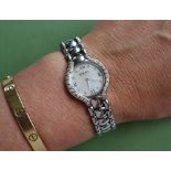 A ladies stainless steel lady's Ebel beluga wristwatch with a mother of pearl dial with Roman