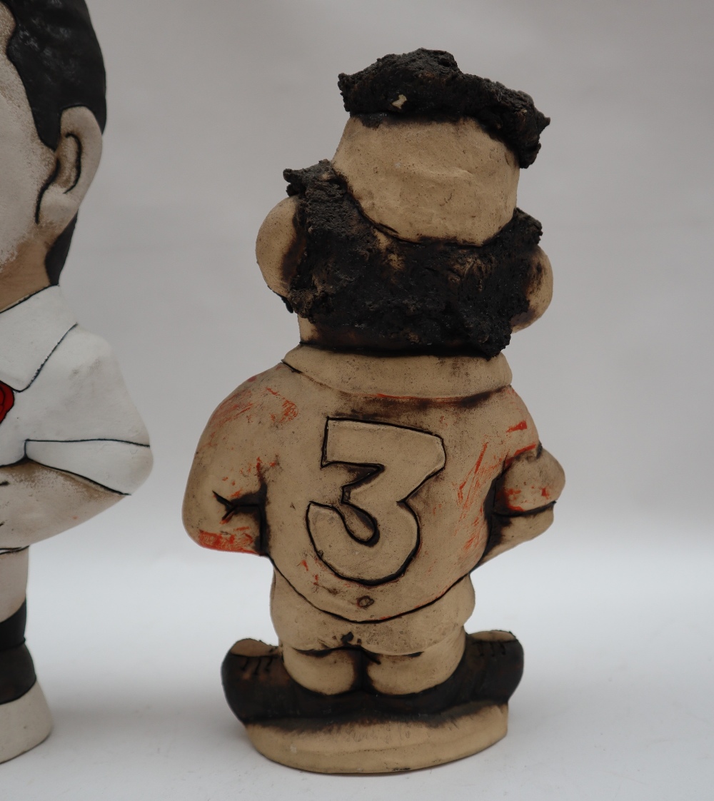 A John Hughes pottery Grogg of Will Carling in England Kit, No 13 to the reverse, signed and dated, - Image 7 of 8
