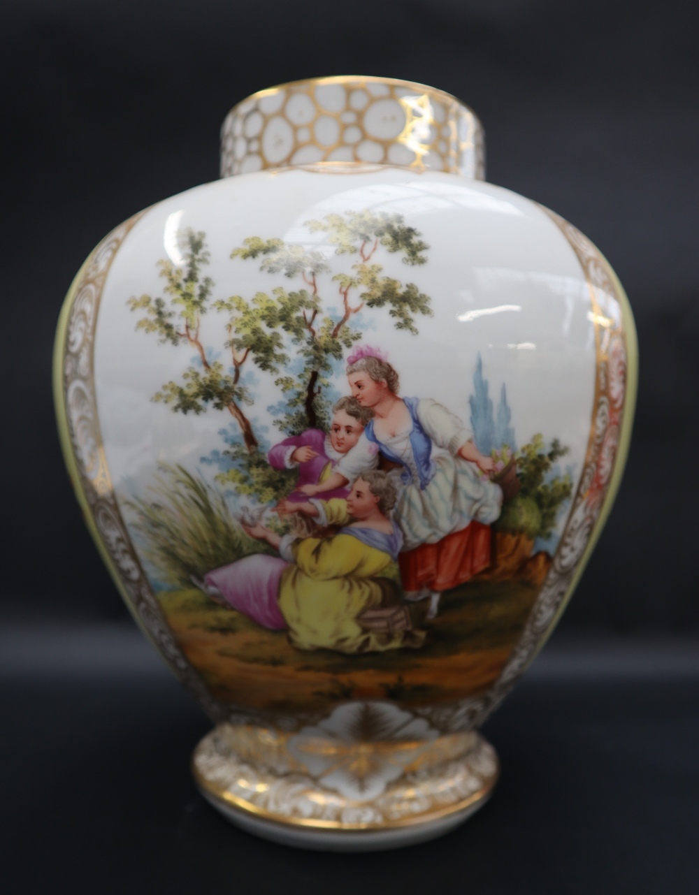 A 19th century porcelain vase and cover, the domed cover with a pointed gilt finial, - Image 5 of 11