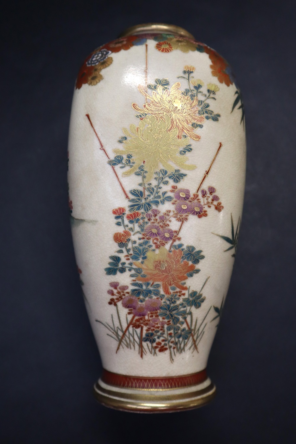 A Japanese satsuma pottery vase of tapering rectangular form painted with a landscape scene, - Image 2 of 8