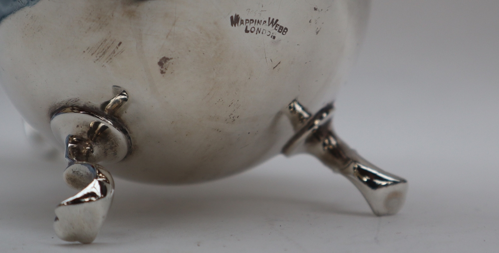 An Edward VII silver cream jug of baluster form with a scrolling handle on four feet, Sheffield, - Image 4 of 4