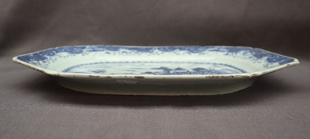 A Chinese porcelain blue and white meat plate, - Image 8 of 12