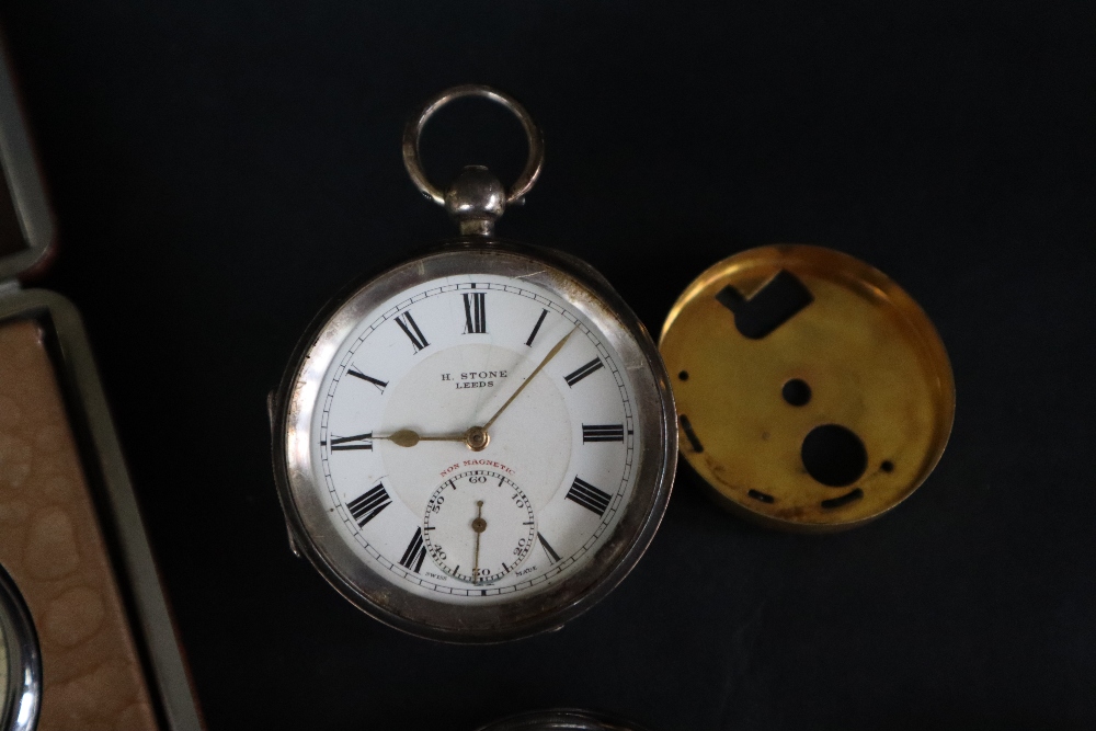 A George V silver open faced pocket watch,