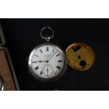 A George V silver open faced pocket watch,