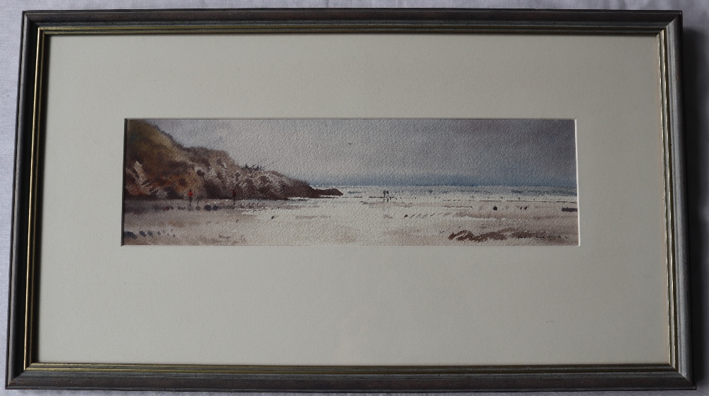 Gareth Thomas A beach scene Watercolour Signed 10. - Bild 2 aus 5