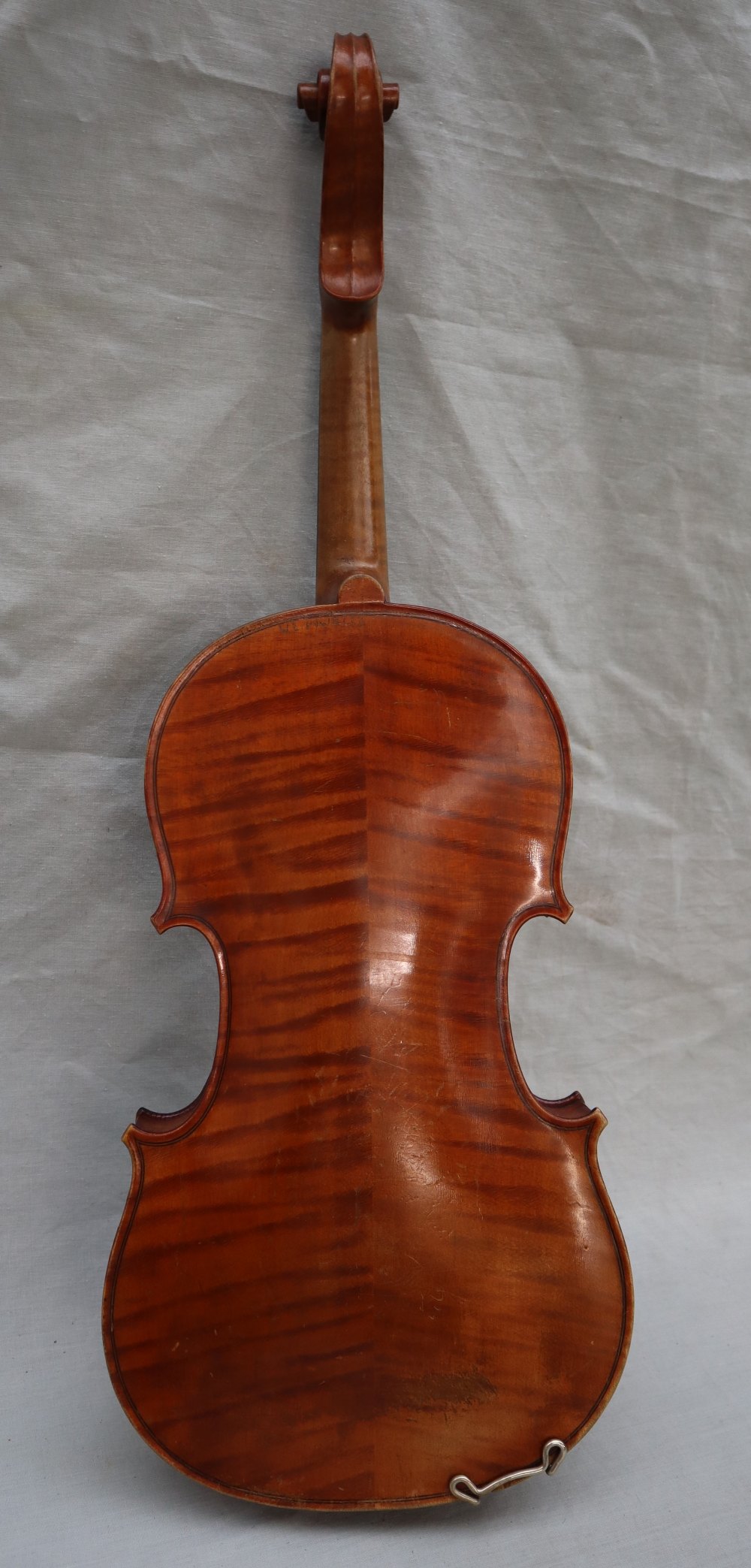 A violin with a two piece back, bears a trade label The Garrodus violin, dated 1897, overall 58. - Image 8 of 14