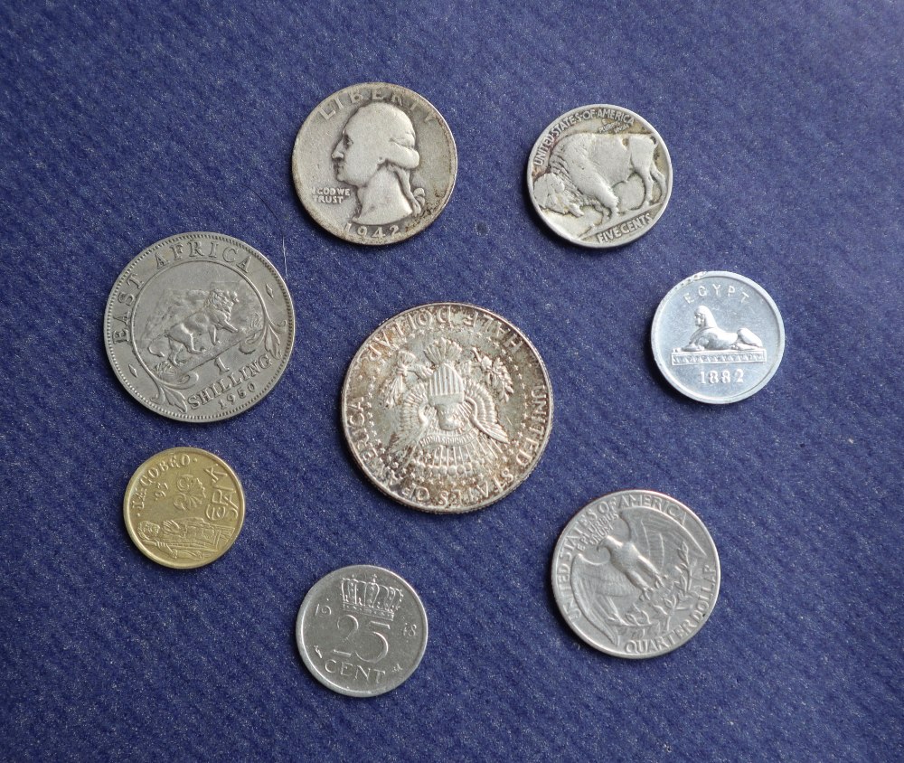 An Elizabeth II Five Pounds coin together with assorted crowns, half crowns, sixpences, - Image 6 of 6