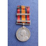 A Victorian South African medal with South Africa 1901 and Transvaal bars issued to "1163 Pte G J