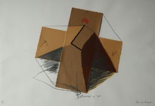 Ramon Bilboa Untitled A limited edition lithograph and mixed media Number 18/75 Signed in pencil