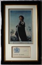 Queen Elizabeth II a framed image of the young Queen after Pietro Annigoni together with an autopen