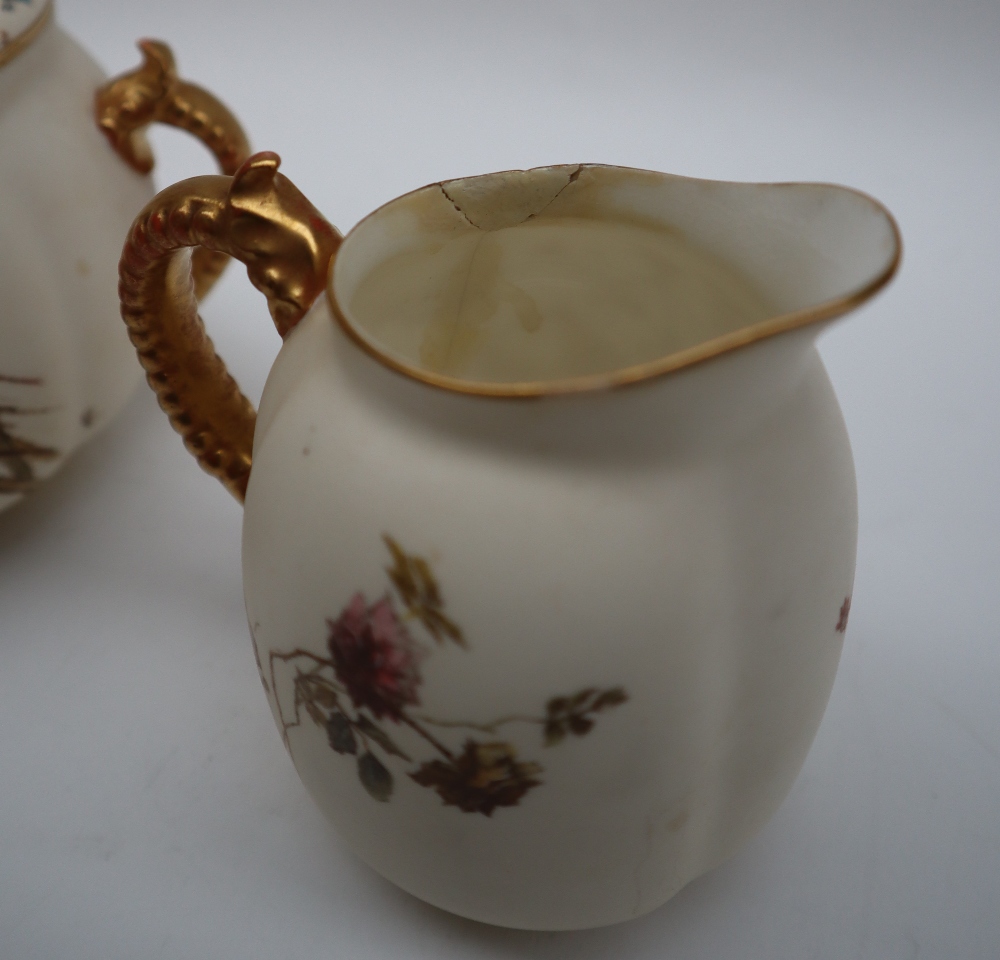 A Worcester three piece teaset, - Image 8 of 11