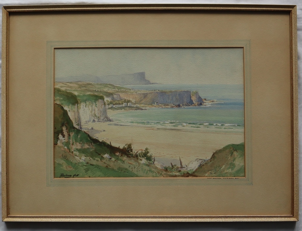 Rowland Hill Port Braddon, White Park Bay Watercolour Signed 25. - Bild 2 aus 6