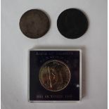 A Tonga proof set of coins dated 1967, cased together with a Tonga proof set of coins, dated 1968,