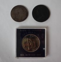 A Tonga proof set of coins dated 1967, cased together with a Tonga proof set of coins, dated 1968,