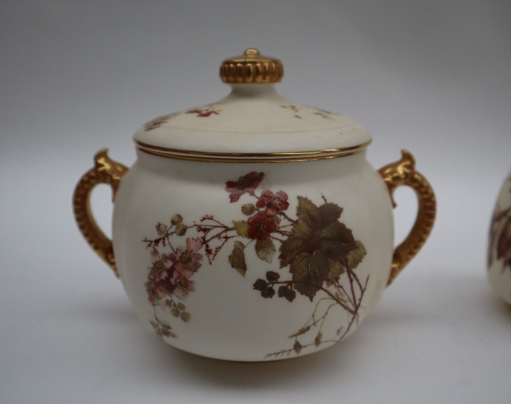 A Worcester three piece teaset, - Image 9 of 11