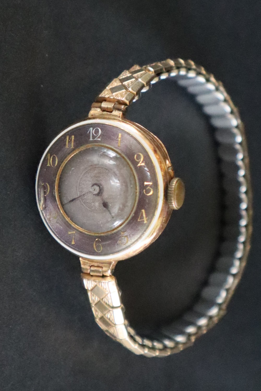 An 18ct gold lady's wristwatch the outer rim with Arabic numerals with a silvered dial, - Image 2 of 5