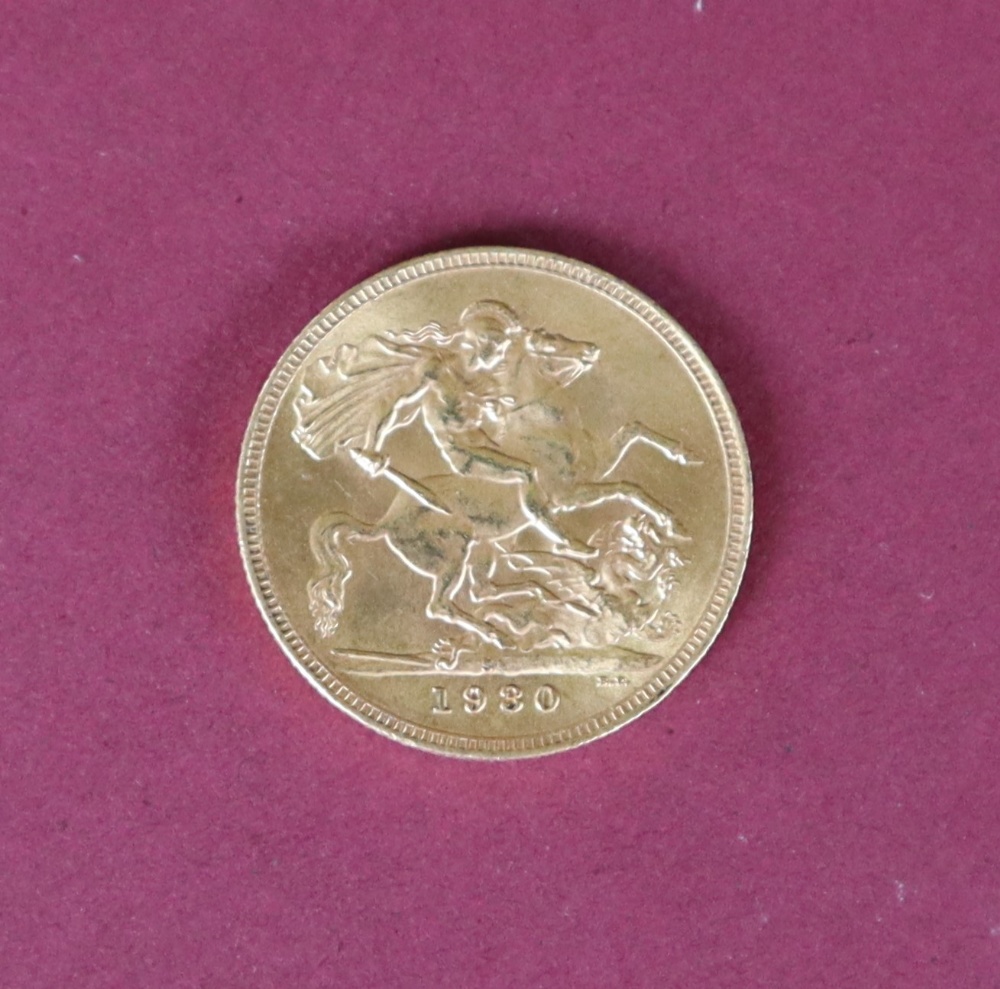 A George V gold Sovereign dated 1930