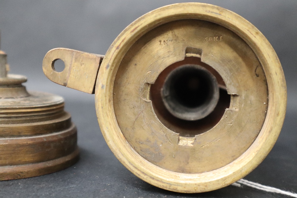 A Thomas's Patent brass and glass miners lamp, - Bild 6 aus 12