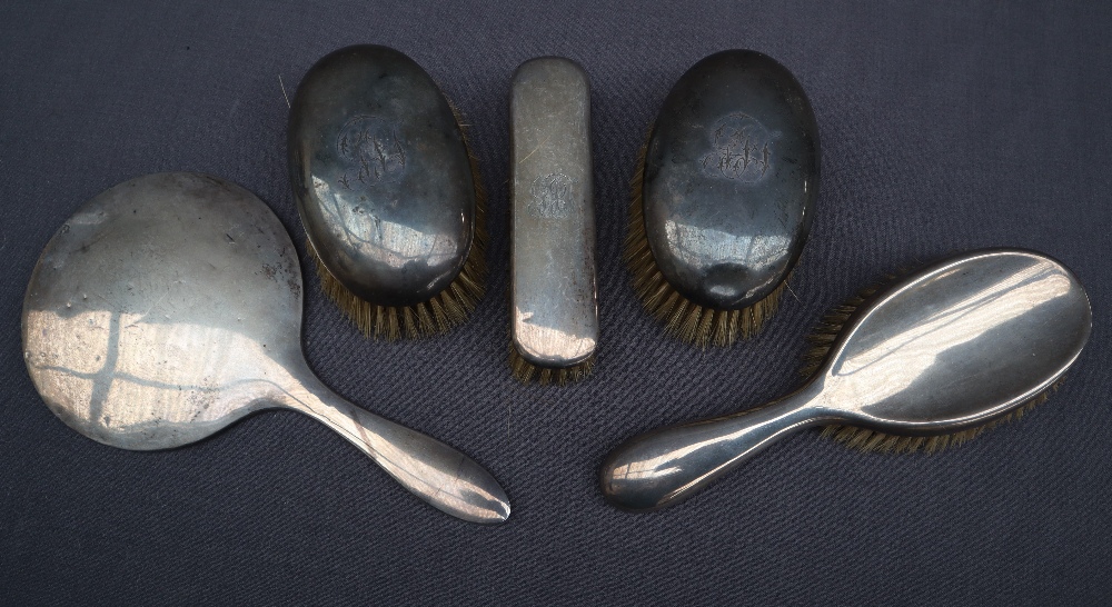 A pair of George V silver brushes, Sheffield, 1910,