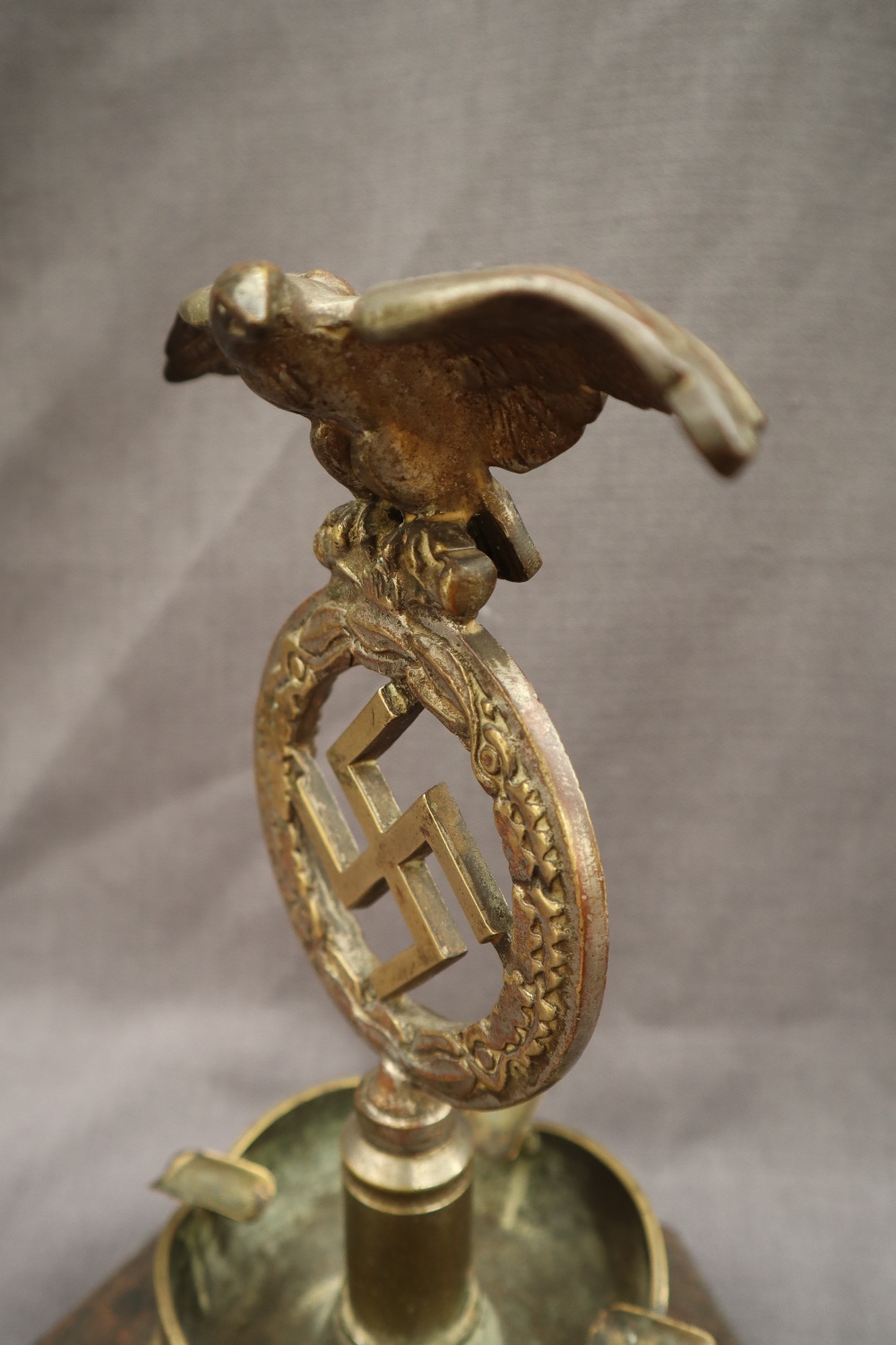 A WWII Third Reich radiator cap or staff mount, - Image 3 of 8