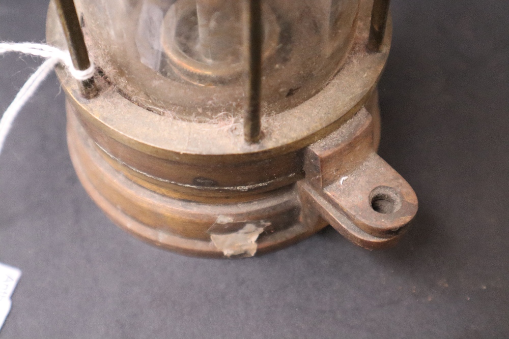A Thomas's Patent brass and glass miners lamp, - Image 8 of 12