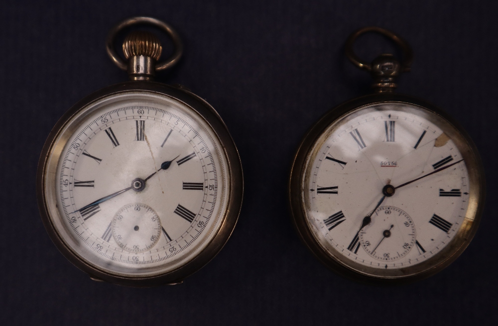 A Victorian silver open faced pocket watch, with an enamel dial, - Bild 3 aus 9