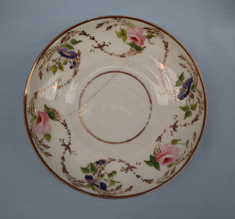 A Swansea porcelain Convolvulus pattern trio, including a tea cup, - Image 3 of 4
