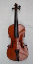 A violin with a two piece figured back, bears a label Stradivarius Cremohensis Faciebat Anno 1715,