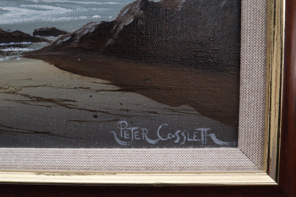 Peter Cosslett A beach scene Oil on canvas Signed 29. - Image 3 of 4