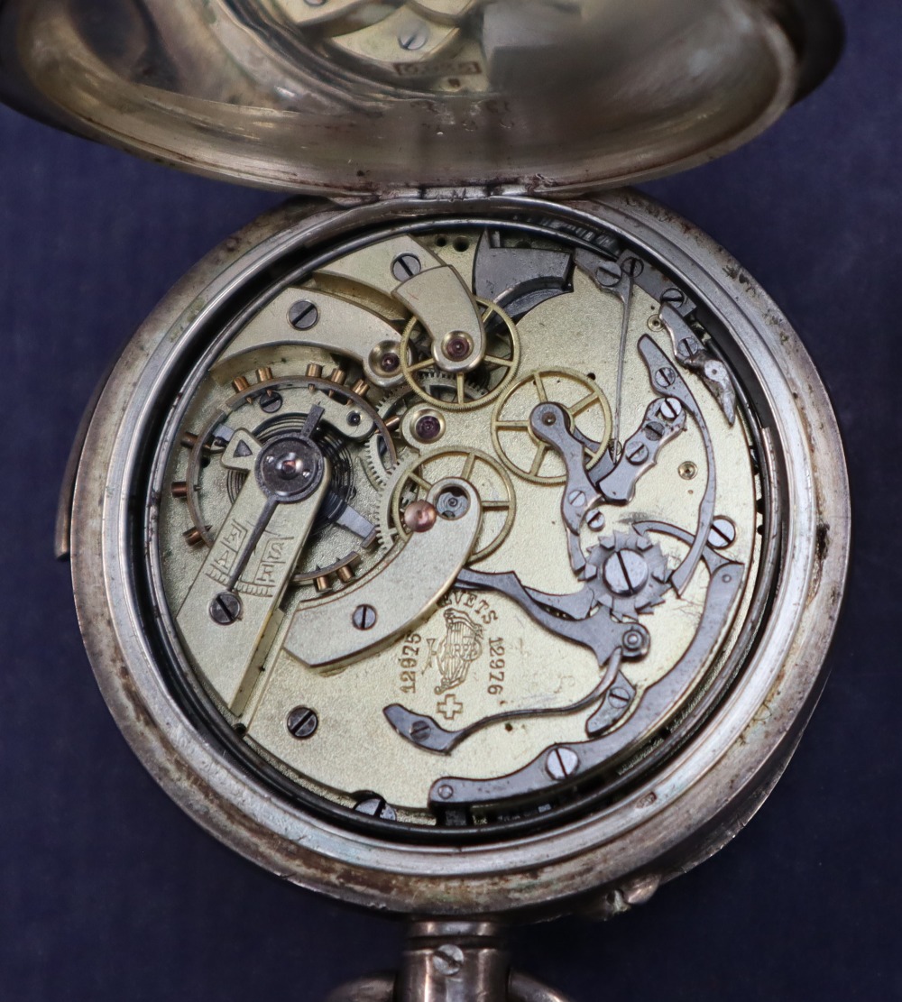 A Victorian silver open faced pocket watch, with an enamel dial, - Image 7 of 9