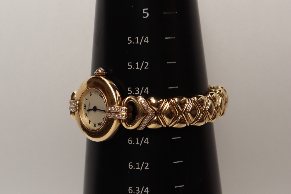 A Must de Cartier Colisee 18ct yellow gold wristwatch, 24mm diameter, number 8057922, - Image 10 of 12