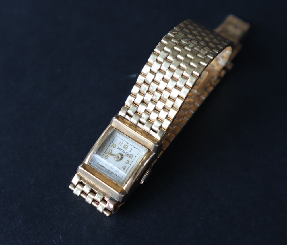 A lady's yellow metal wristwatch, - Image 2 of 8