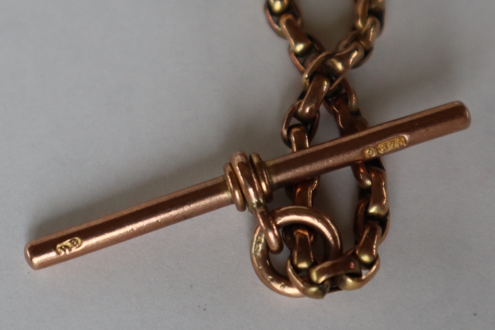 A 9ct gold double Albert watch chain, approximately 13 grams, - Image 3 of 3