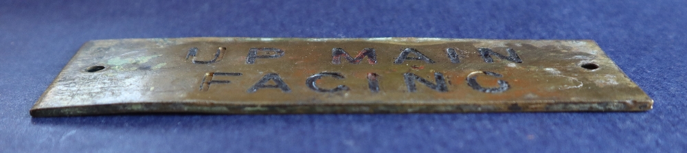 Railwayana - A brass signal box shelfplate "MAIN LINE FROM WATERLOO JUNC", - Bild 3 aus 3