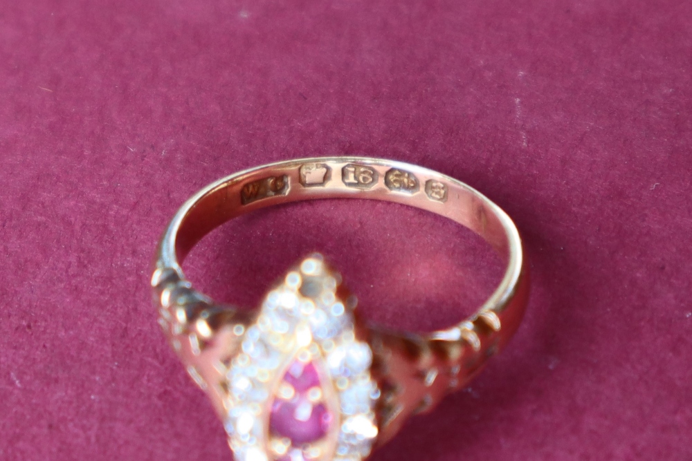 A ruby and diamond ring, - Image 3 of 6