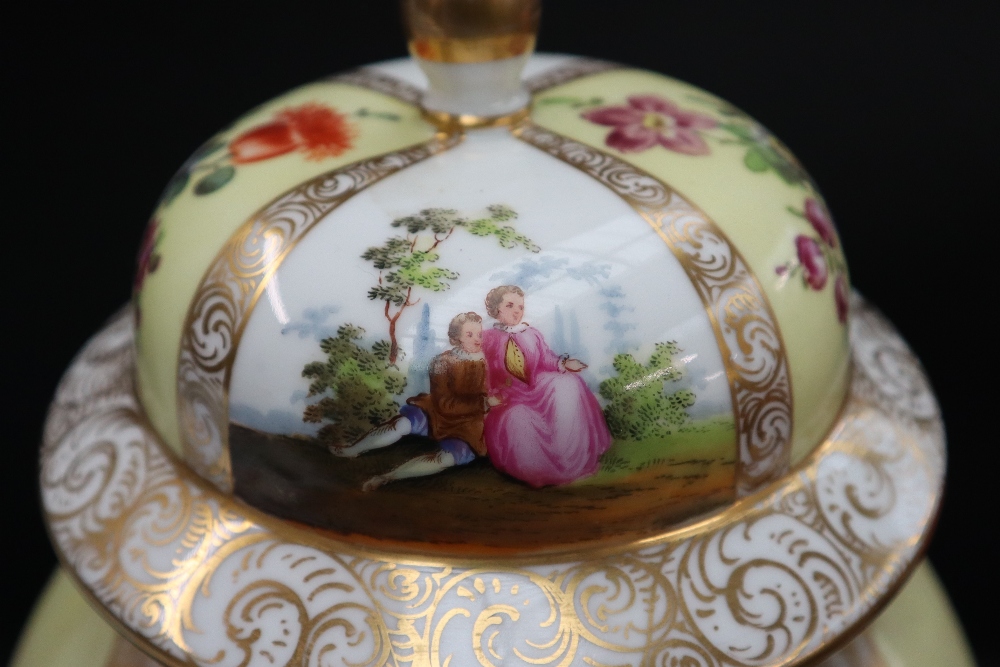 A 19th century porcelain vase and cover, the domed cover with a pointed gilt finial, - Image 3 of 11