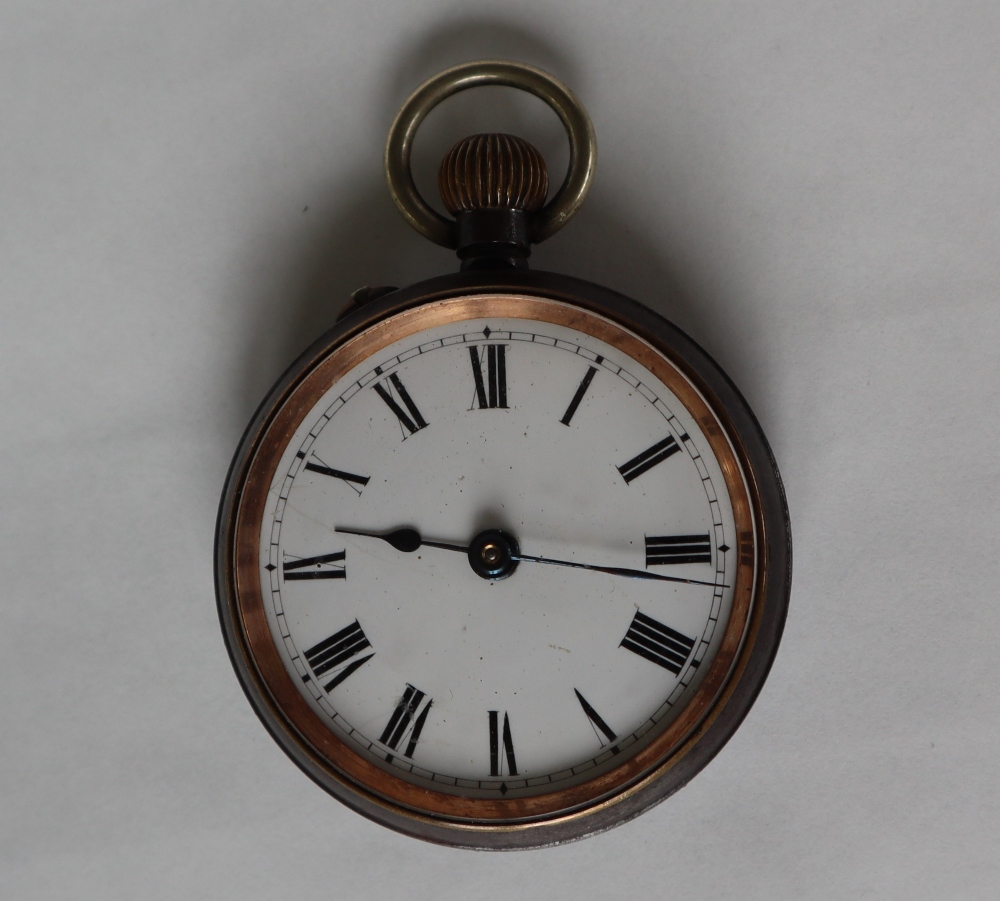 An 18ct yellow gold open faced pocket watch, with an enamel dial, - Bild 10 aus 10