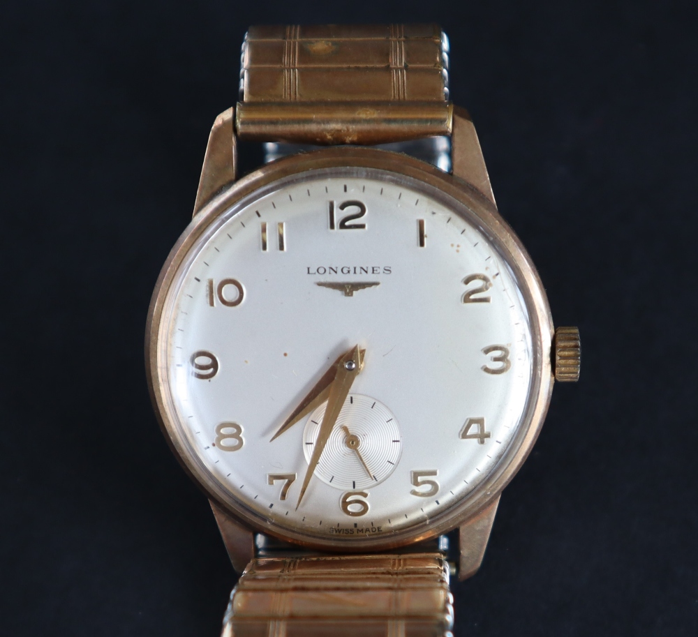 A 9ct Longines wristwatch, with a silvered dial, - Image 7 of 7