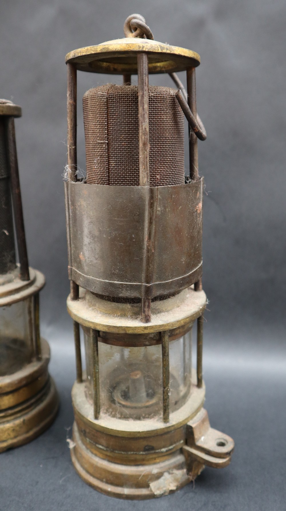 A Thomas's Patent brass and glass miners lamp, - Image 4 of 12