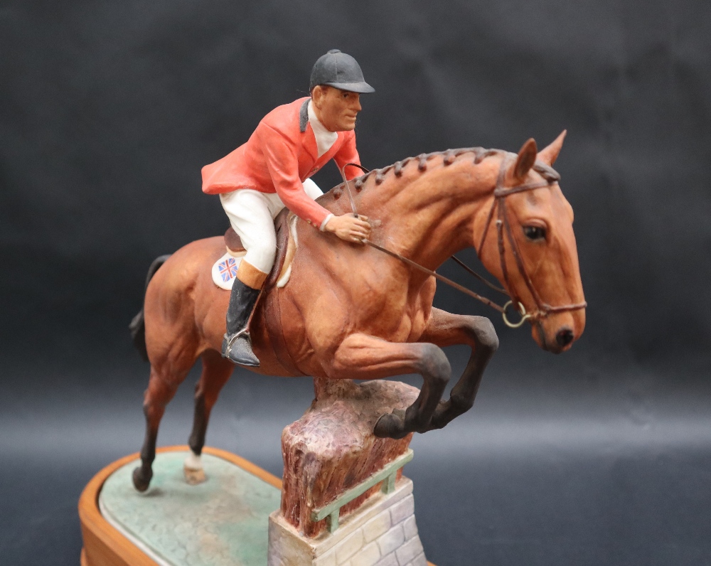 A limited edition Worcester Royal Porcelain company limited equestrian statuette of Foxhunter and - Image 4 of 9